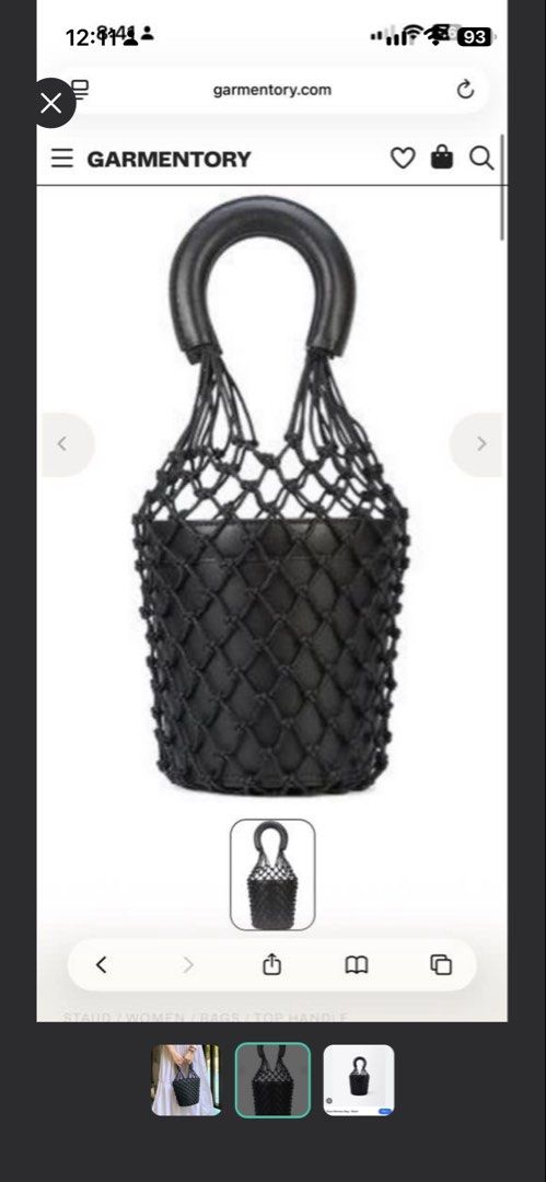 Staud Moreau Bag Black (Category: Shoulder Bags) located in Iloilo. Submitted by quailgunzone (Listing ID 1469423184, Image 2). Description: - Authentic Staud Moreau bucket bag in classic black calf leather - Features a trendy tonal macrame net overlay and structured round top handles - Original retail price: ~$375 USD - Spacious interior easily holds all your daily essentials - Versatile statement piece ideal for casual outings or dinner dates -