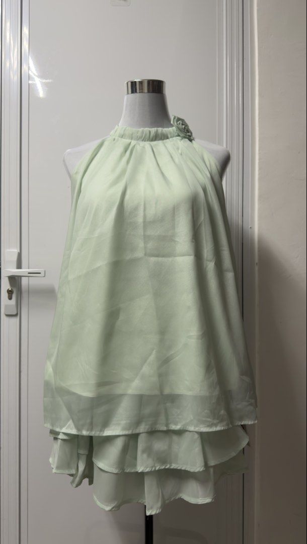 Summer Sleeveless Shirt & Short (Category: Sets or Coordinates) located in Manila. Submitted by signatureessentialsph (Listing ID 1469555953, Image 1). Description: Small- Medium Color: Light Green Dm if interested Lalamove Tiktok Check out.