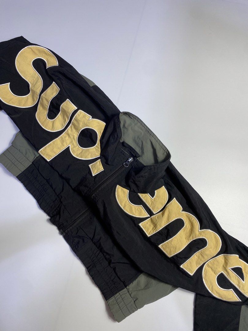 Supreme Shoulder Logo track jacket (Category: Coats, Jackets and Outerwear) located in Manila. Submitted by streetw1se.ph (Listing ID 1469505021, Image 3). Description: Supreme shoulder logo Width:23 Length:25 Shoulder:22 Sleeve length:18 Hem:19 (Measured in inches) -Issue in zipper (fading) -Good condition overall .