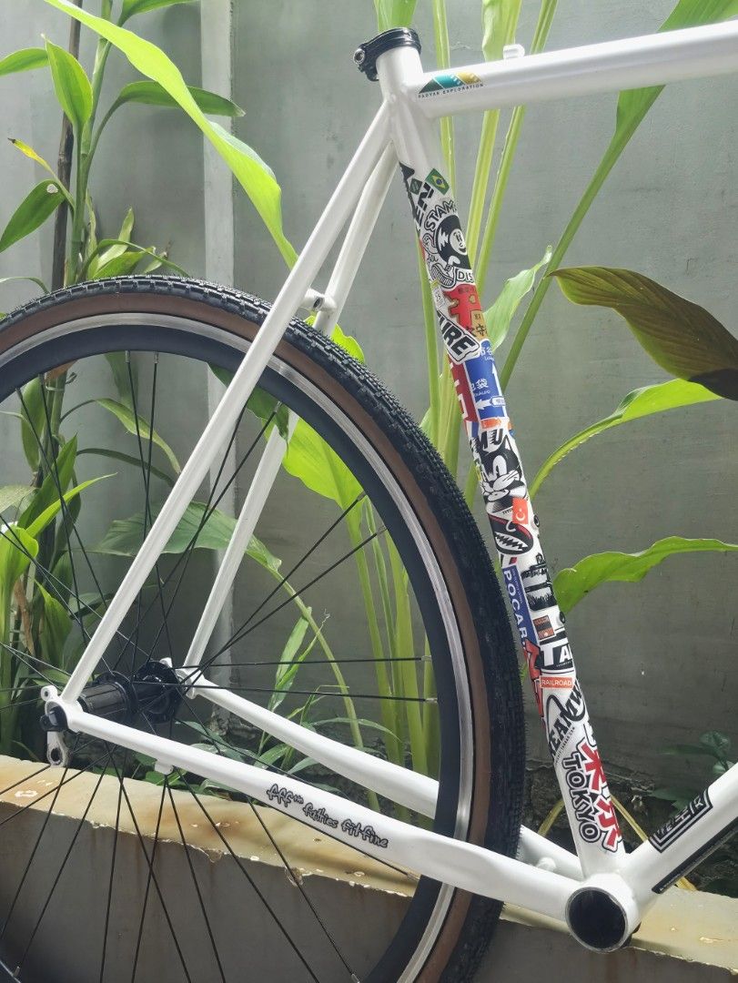 Surly Pacer 56cm Legacy (Category: Bicycles) located in Manila. Submitted by bhoypablo (Listing ID 1469499856, Image 3). Description: For sale Baka may interested. Surly Pacer Frameset and Wheelset Included: Frame, Fork, Seatclamp, 700x32c Wheelset Good condition Rare and legacy Pearl White Tubing is lighter OG Natch Max tires 700x35c to 38c 650bx47c Rfs: SS Dm me for inquiries. Ty..