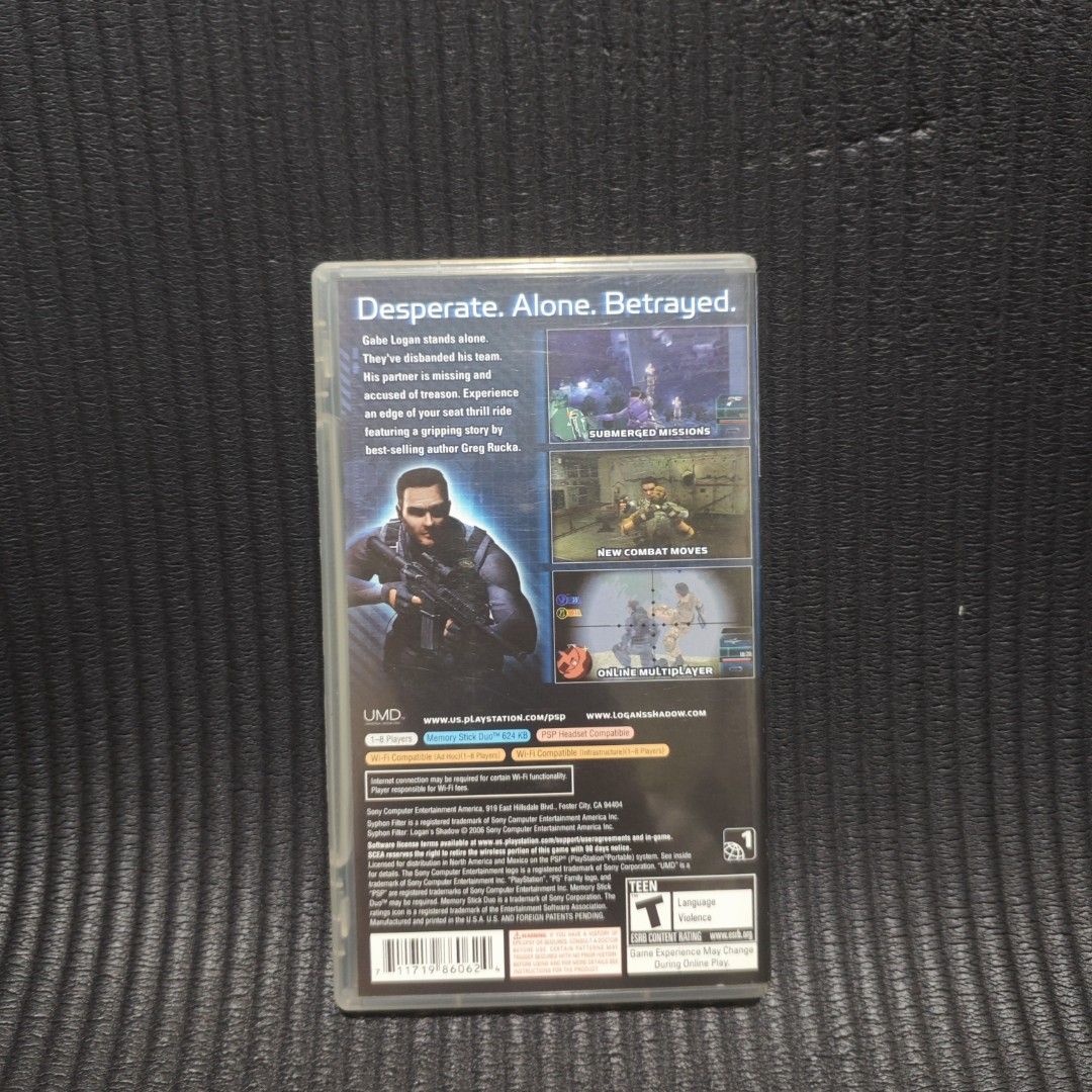 Syphon Filter Logans Shadow PSP Game Authentic (Category: PlayStation) located in Quezon City. Submitted by shopme_gadget30 (Listing ID 1469541615, Image 2). Description: kindly read the details first for sale fixed price Good Condition tested and working with case , Disc Game and Manual Booklet Complete in box compatible to PSP Console R1 Region qc area meet up: sm north shipping fee must shoulder by the buyer via lalamove or grab payment: bdo/g