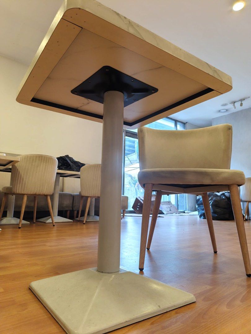 Table cafe type for sale! (Category: Tables & Sets) located in Quezon City. Submitted by indiecade (Listing ID 1469468047, Image 3). Description: Square cafe table 60x60 cm Marble design laminated wood Steel legs No damage Visayas ave. Qc pickup.