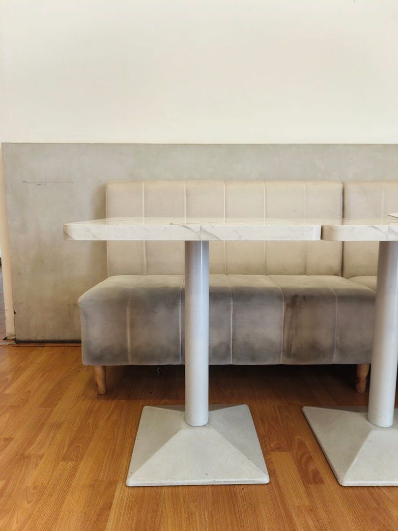 Table cafe type for sale! (Category: Tables & Sets) located in Quezon City. Submitted by indiecade (Listing ID 1469468047, Image 2). Description: Square cafe table 60x60 cm Marble design laminated wood Steel legs No damage Visayas ave. Qc pickup.