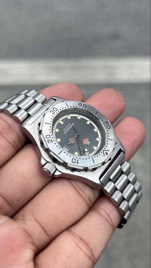 TAG Heuer Professional 3000 “Wolf Grey” mens (Category: Luxury Watches) located in Caloocan City. Submitted by _alennchan (Listing ID 1469530898, Image 3). Description: TAG Heuer Professional 3000 “Wolf Grey” mens - Condition: 9.9/10 - No issue/ Mint condition - Up to 8.5 Wrist Size - Case size approx 37mm - Rotating bezzel - Quartz Movement - Comes with replacement box - Money back if provenfake x10 Inclusions: Inner box, Outer Box, Unit, Manual