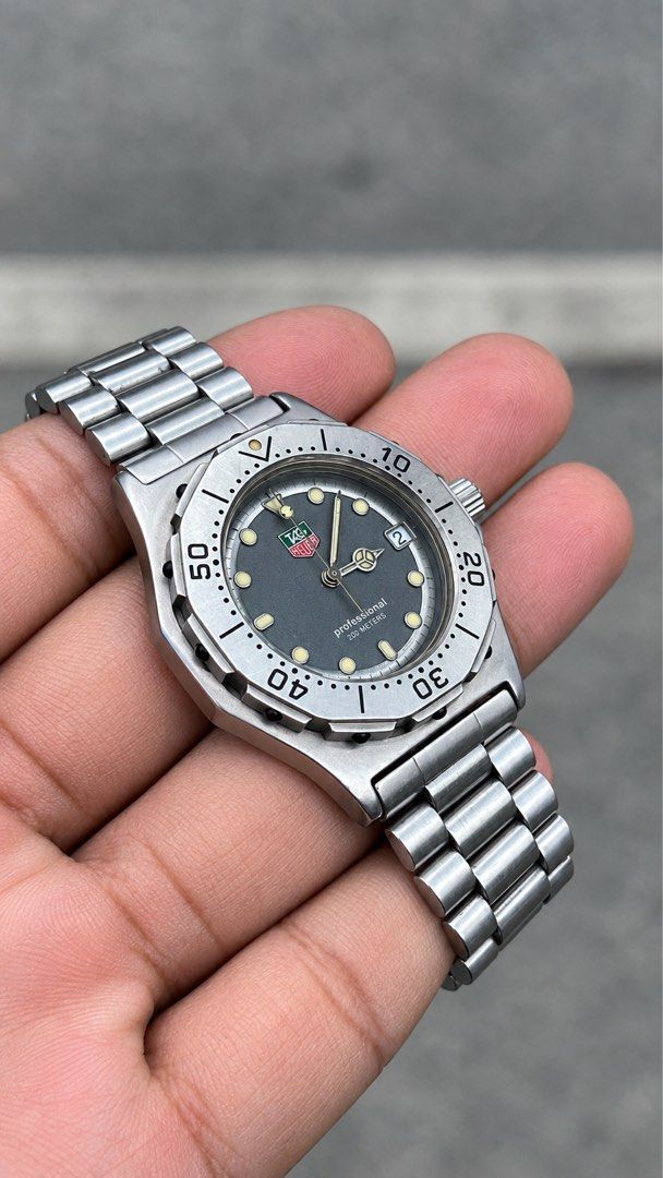 TAG Heuer Professional 3000 “Wolf Grey” mens (Category: Luxury Watches) located in Caloocan City. Submitted by _alennchan (Listing ID 1469530898, Image 2). Description: TAG Heuer Professional 3000 “Wolf Grey” mens - Condition: 9.9/10 - No issue/ Mint condition - Up to 8.5 Wrist Size - Case size approx 37mm - Rotating bezzel - Quartz Movement - Comes with replacement box - Money back if provenfake x10 Inclusions: Inner box, Outer Box, Unit, Manual