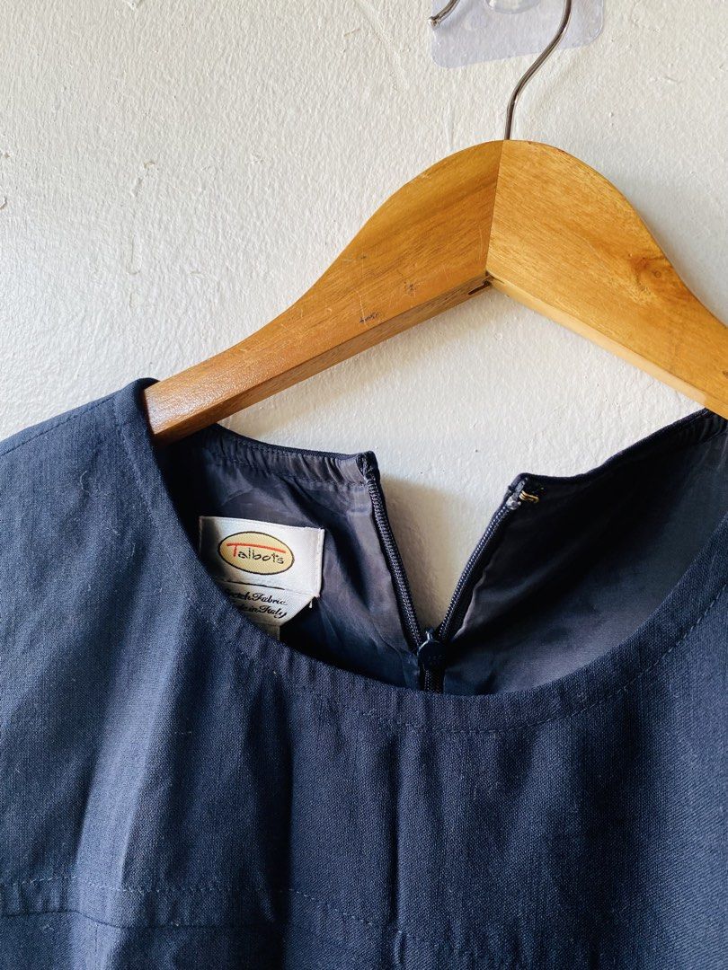Talbots Navy Blue Short Sleeve Dress (Category: Dresses) located in Caloocan City. Submitted by lovemyclothes21 (Listing ID 1469466548, Image 2). Description: - Brand: Talbots - Color: Classic Navy Blue - Size: Regular (PM for exact measurements) - Material: Premium Italian fabric, fully lined - Design: Short sleeves, structured fit, and simple silhouette - Closure: Secure back zipper - Versatility: Perfect for work, meetings, or weekend outings 