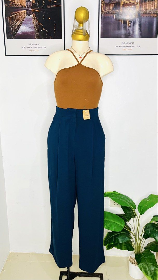 Teal Blue Trousers Pants | Size 26-28 (Category: Other Bottoms) located in Manila. Submitted by bengirlclothing (Listing ID 1469477400, Image 2). Description: - Color: Teal blue - Size: Waist 26 to 28 inches - Length: 40 inches - UKAY SOURCE / Selected Items - No to Maselan/Maarte sa Ukay - Versatility: Easy to style for work or casual outings.