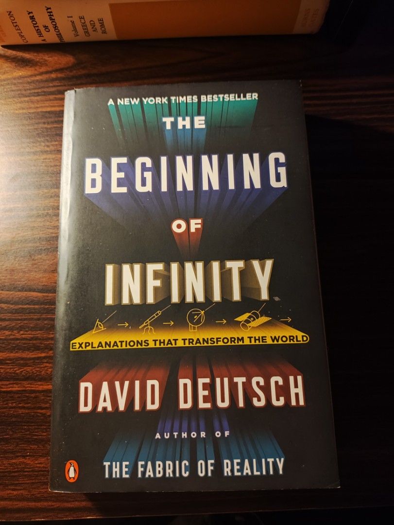 The Beginning of Infinity by David Deutsch (Category: Storybooks) located in Quezon City. Submitted by noeviator (Listing ID 1469533268, Image 1). Description: The Beginning of Infinity David Deutsch Penguin Books Paperback MOP: Gcash, physical MOD: LBC, Lalamove, meetup in or around South Triangle, QC Dm for more info/pics.