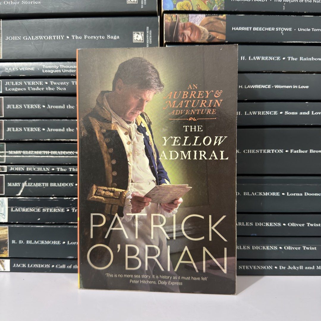 The Yellow Admiral by Patrick O'Brian (Category: Storybooks) located in Lingayen. Submitted by readwjane (Listing ID 1469473403, Image 1). Description: - Title: The Yellow Admiral by Patrick O'Brian - Series: Aubrey and Maturin adventure series - Format: Paperback with naval officer cover portrait - Condition: Good, with slight shelf wear on the spine - Genre: Historical sea fiction.