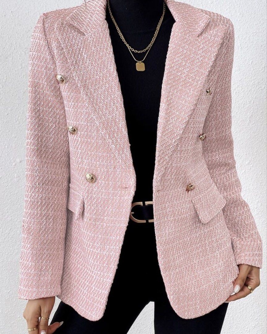 Thick Good Quality Pink blazer with gold buttons (Category: Coats, Jackets and Outerwear) located in Paranaque City. Submitted by gabbisells (Listing ID 1469551520, Image 1). Description: Message for more photos!.