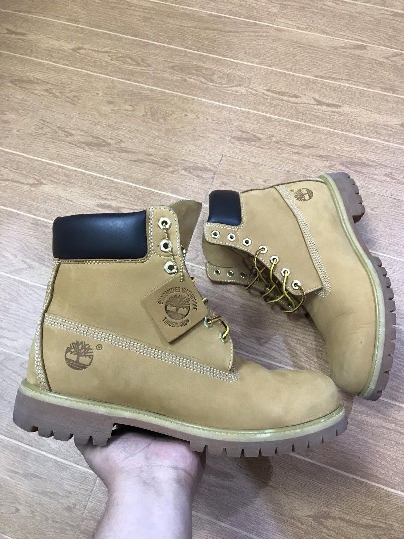 Timberland Premium 6-inch Waterproof Boots (Category: Sneakers) located in Manila. Submitted by ajaaafightt (Listing ID 1469562698, Image 1). Description: Timberland Premium 6-inch Waterproof Boots -Size 10.5 Wide -Used Twice only -Pair only -Authentic 7,695 only! Check all you want! Can do Meetup/Shipping! DM me for more info! .