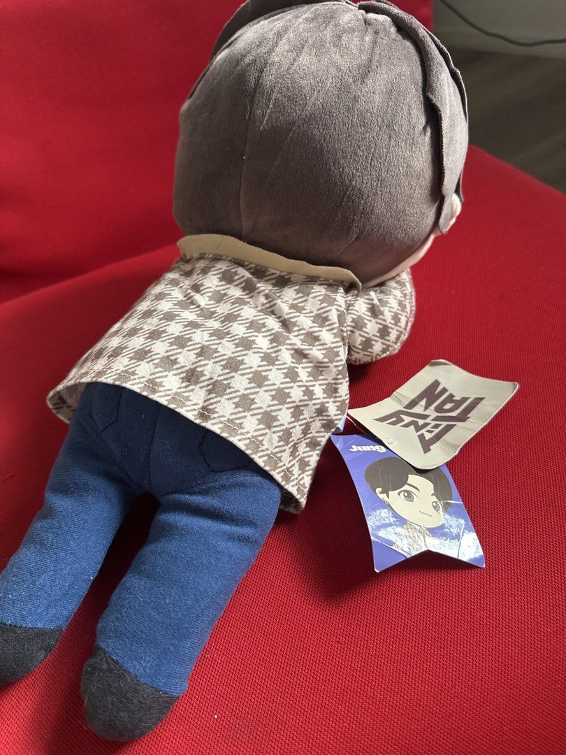 TinyTAN Jungkook Plush Doll BTS (Category: Plushies & Soft Toys) located in Cainta. Submitted by shopbyyna (Listing ID 1469429584, Image 2). Description: - Authentic BTS TinyTAN Jungkook plush doll - Outfit includes brown patterned jacket, white shirt, and blue pants with a JK belt buckle - Crafted from soft, huggable fabric - Brand new with original tags attached (includes character name tag) - Perfect addition for ARMY collectors or as a gift 4
