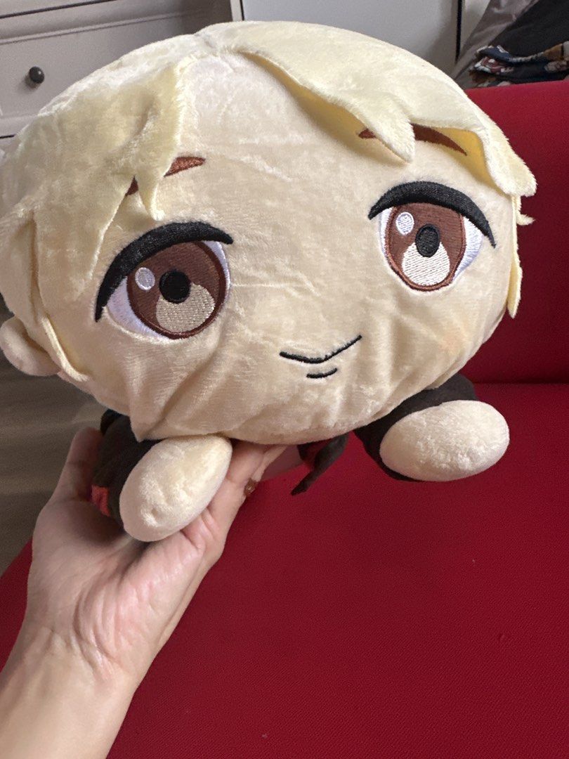 TinyTAN SEGA plush toy doll BTS (Category: Plushies & Soft Toys) located in Cainta. Submitted by shopbyyna (Listing ID 1469429297, Image 1). Description: - Official TinyTAN SEGA plush toy - Blonde hair style with detailed embroidered facial features - Wearing a stylish black jacket with red trim, white pants, and sneakers - Sitting posture style with soft, clean fabric - Original tag still attached on the side - Perfect collectible item for BTS A