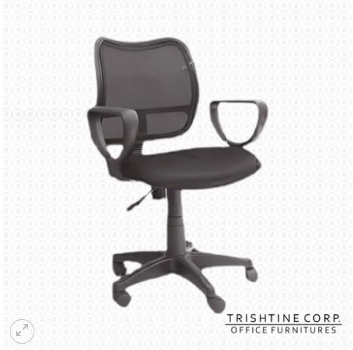 TOM-037 | Office Mesh Chair (Category: Office Furniture & Fixtures) located in Caloocan City. Submitted by jim.trishtineofficefurnitures (Listing ID 1469464953, Image 1). Description: - Brand: Trishtine Corp Office Furniture - Type: Black Office Chair - Breathable mesh backrest for all-day comfort - Comfortable cushioned fabric seat - Sturdy plastic star base with smooth-rolling caster wheels - Easy-to-use adjustable height lever - Fixed armrests