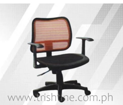 TOM-041 | Office Mesh Chair with Armrest (Category: Office Furniture & Fixtures) located in Caloocan City. Submitted by jim.trishtineofficefurnitures (Listing ID 1469462525, Image 1). Description: - Color: Stylish black and orange - Breathable mesh backrest to keep you cool during long hours - Adjustable height lever for custom seating - Sturdy five-star base with smooth rolling casters - Fixed armrests for added arm support - Ideal for home offi