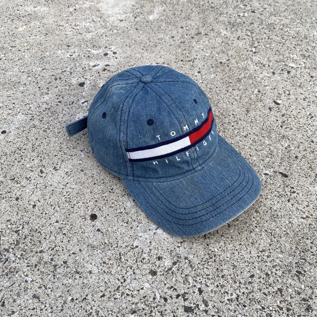 Tommy Hilfiger denim cap (Category: Caps & Hats) located in Lapu-Lapu City. Submitted by larry_oliver (Listing ID 1469544888, Image 2). Description: Tommy Hilfiger Dadhat! One size Condition 9.5/10 Color rate 9.6/10 Issue: washable stains Pm🏷️.