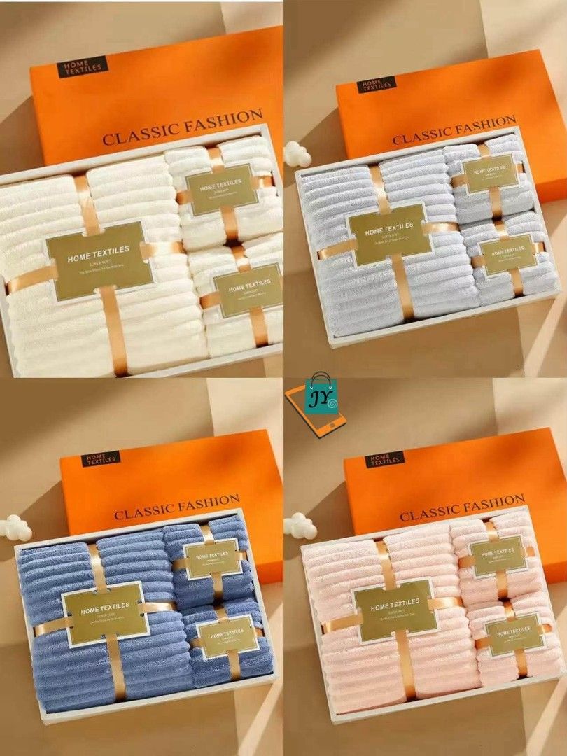 Towel gift set (Category: Bedding & Towels) located in Mandaluyong City. Submitted by shopmla (Listing ID 1469483671, Image 2). Description: Towel gift set with box & bag php 150..
