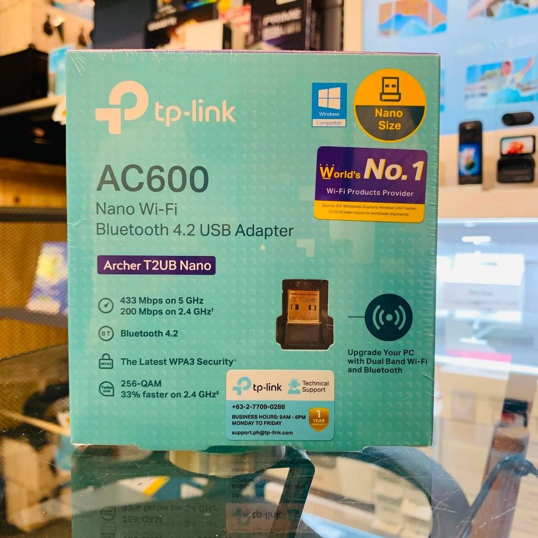 TP-Link Archer T2UB Nano WiFi & Bluetooth 4.2 USB Adapter (Category: Office & Business Technology) located in Pasay City. Submitted by gogadgetswithjaja (Listing ID 1469566775, Image 1). Description: TP-Link Archer T2UB Nano WiFi & Bluetooth 4.2 USB Adapter 🔎Please visit brands official website for more details of products specs and features. ❗️Prices are subject to change without prior notice. ✅️Actual picture posted. Brand New & Sealed. ✅️With