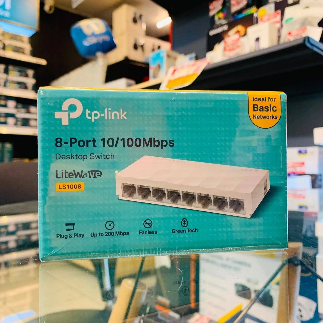 TP-Link LS1008 8-Port 10/100Mbps Desktop Switch (Category: Office & Business Technology) located in Pasay City. Submitted by gogadgetswithjaja (Listing ID 1469567324, Image 1). Description: TP-Link LS1008 8-Port 10/100Mbps Desktop Switch 🔎Please visit brands official website for more details of products specs and features. ❗️Prices are subject to change without prior notice. ✅️Actual picture posted. Brand New & Sealed. ✅️With receipt (OR or DR) 
