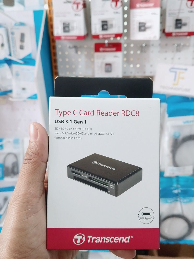 Transcend RDC8 SD/microSD/CF Card Reader USB Type-C 3.1 TS-RDC8K2 (Category: Other Accessories) located in Pasig City. Submitted by technofuseofficial (Listing ID 1469475701, Image 1). Description: Transcend RDC8 SD/microSD/CF Card Reader USB Type-C 3.1 TS-RDC8K2 Original and Brand NEW Store Location: 4F Unit 402, 604 Shaw Boulevard, Barangay Kapitolyo, Pasig City Same Day Delivery: - Lalamove delivery within Metro Manila - For walk-ins: Always P