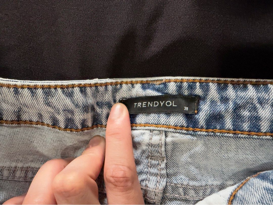 Trendyol Light Wash Denim Shorts Size 38 (Category: Shorts) located in Makati City. Submitted by rmgcloset (Listing ID 1469444607, Image 2). Description: - Brand/Model: Trendyol - Size: 38 - Style: High-waisted with front button and zip fly - Design: Classic 5-pocket layout with stylish distressed details - Condition: Clean, excellent, and ready to wear - Perfect for: Casual warm-weather days and OOTDs.