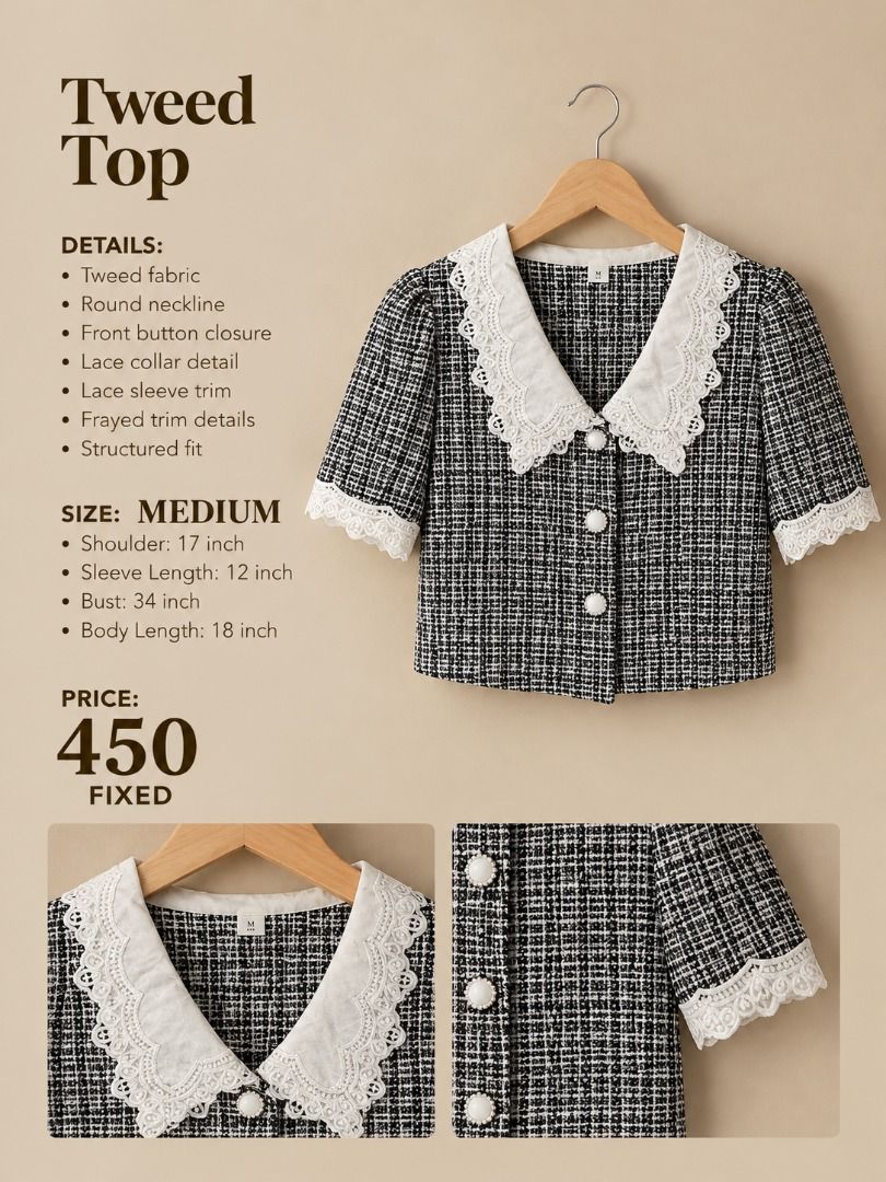 TWEED TOP (Category: Others Tops) located in Manila. Submitted by gladandko (Listing ID 1469533859, Image 1). Description: .