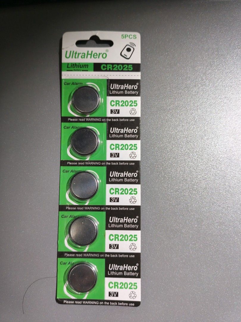 UltraHero CR2025 3V Lithium Battery 5 Pack (Category: Batteries & Chargers) located in Caloocan City. Submitted by poter23536 (Listing ID 1469453809, Image 1). Description: - Brand: UltraHero - Type: CR2025 3V Lithium Coin Cell Batteries - Quantity: Pack of 5 - Condition: Brand new, unopened, and sealed in original blister packaging - Fresh stock ready to use - Ideal for car alarm remotes, key fobs, calculators, and small household gadgets, SONY 