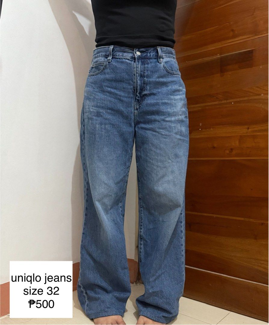 Uniqlo Denim Jeans Size 32 (Category: Jeans) located in Manila. Submitted by sstash444 (Listing ID 1469410820, Image 1). Description: - Brand: Uniqlo - Style: Mid to high rise waist with a relaxed wide leg fit - Wash: Classic denim with light fading on thighs - Details: Button closure, zip fly, standard five-pocket style - Condition: Excellent / Ready to wear - Perfect for pairing with your favorite everyday tops!.