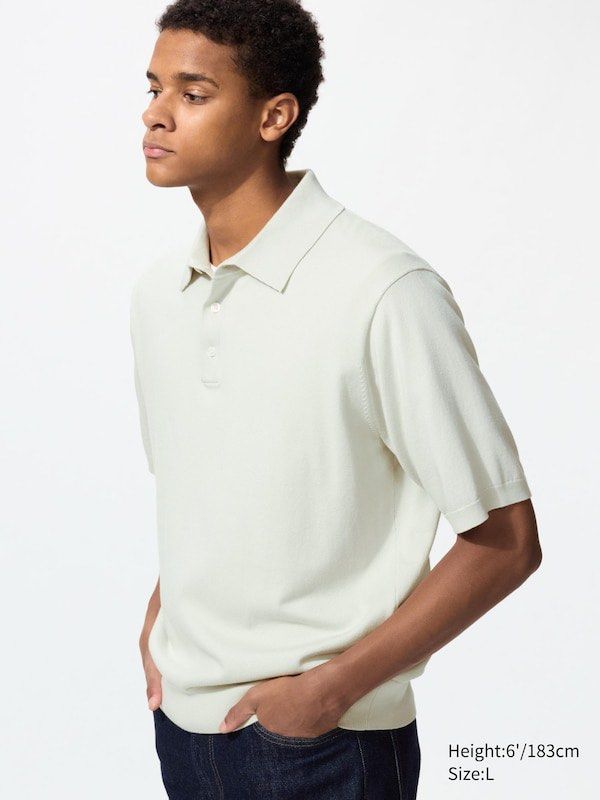 uniqlo knit poloshirt (Category: Tshirts & Polo Shirts ) located in Las Pinas. Submitted by moncaz2461827 (Listing ID 1469425655, Image 1). Description: Un!qlo unisex washable knit polo jumper Size large men or xl womens Good as new condition Color rate 9.9/10 (cream) No issue Need proper wash .