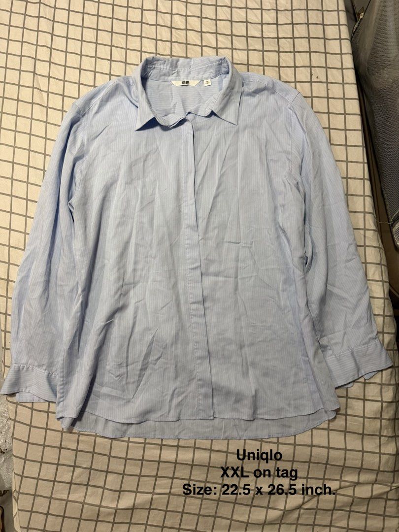Uniqlo light blue Skipper Collar Blouse (Category: Blouses) located in Manila. Submitted by pinkyswearshop2.0 (Listing ID 1469475480, Image 1). Description: .