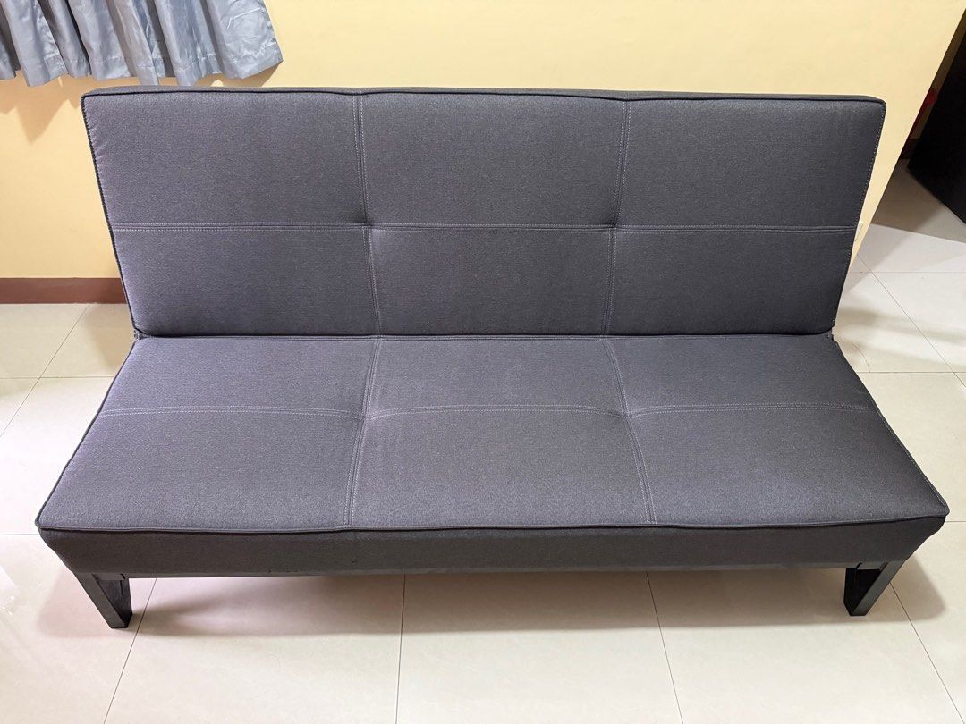 [USED] Crowne Sofa Bed Dark Gray (Category: Sofas) located in Las Pinas. Submitted by seriscorner (Listing ID 1469537812, Image 1). Description: [USED] Crowne Sofa Bed Dark Gray SM Home Crowne Sofabed - Dark Gray RFS: bawas bulky things sa bahay Location for pick-up: BFRV Las Pinas No issues! PM for sure buyers only Everyone loves a multi-purpose essential and a stylish sofabed definitely tops the list—fashionable, functional, and definitely conv