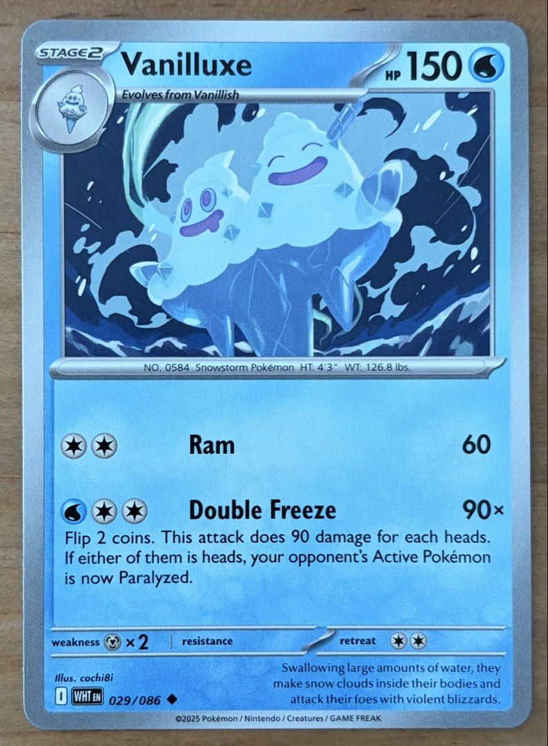 Vanilluxe | Pokemon Cards ~ White Flare (Category: Raw Singles) located in Makati City. Submitted by cardlab (Listing ID 1469404093, Image 1). Description: Items are 💯 authentic/original/legit. About The Card: •Language: EN • Number: 029/086 • Uncommon • Normal FOR: • Cards ₱99 and below with Card Sleeves • Cards ₱100 and up with Card Sleeves and Used Toploader • ₱10 for Bnew Tops Packaging (If Shipping): ✔️ Plastic cover ✔️ Cardboard ✔️ Bubble 