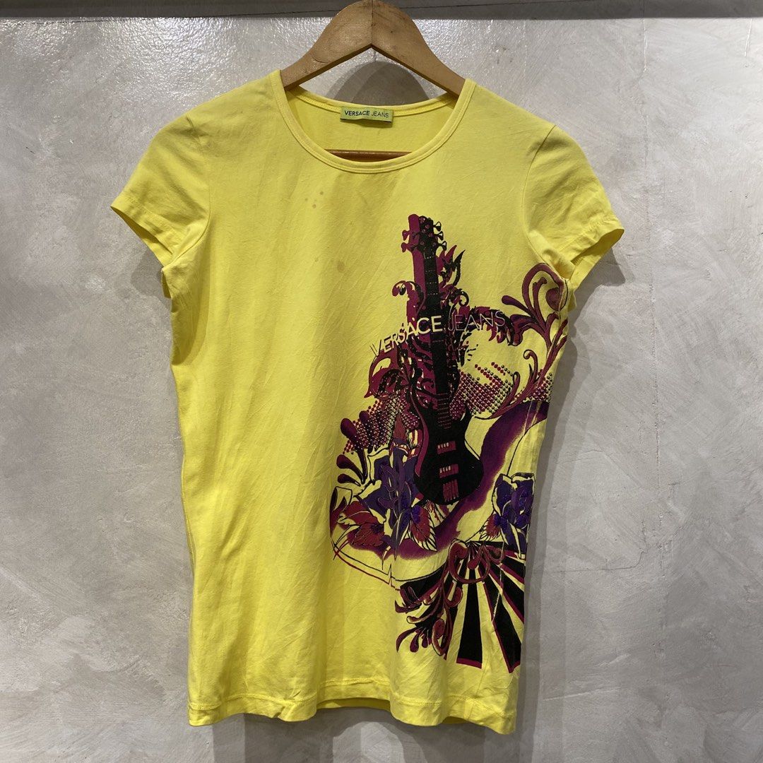 Versace Jeans Y2k Top (Category: Luxury Apparel) located in Quezon City. Submitted by rebirthalley (Listing ID 1469462057, Image 1). Description: Width-17.5 Length-24.5 Sleeve-5 Shoulder-14 Hem-17 Excellent Condition Need wash only.