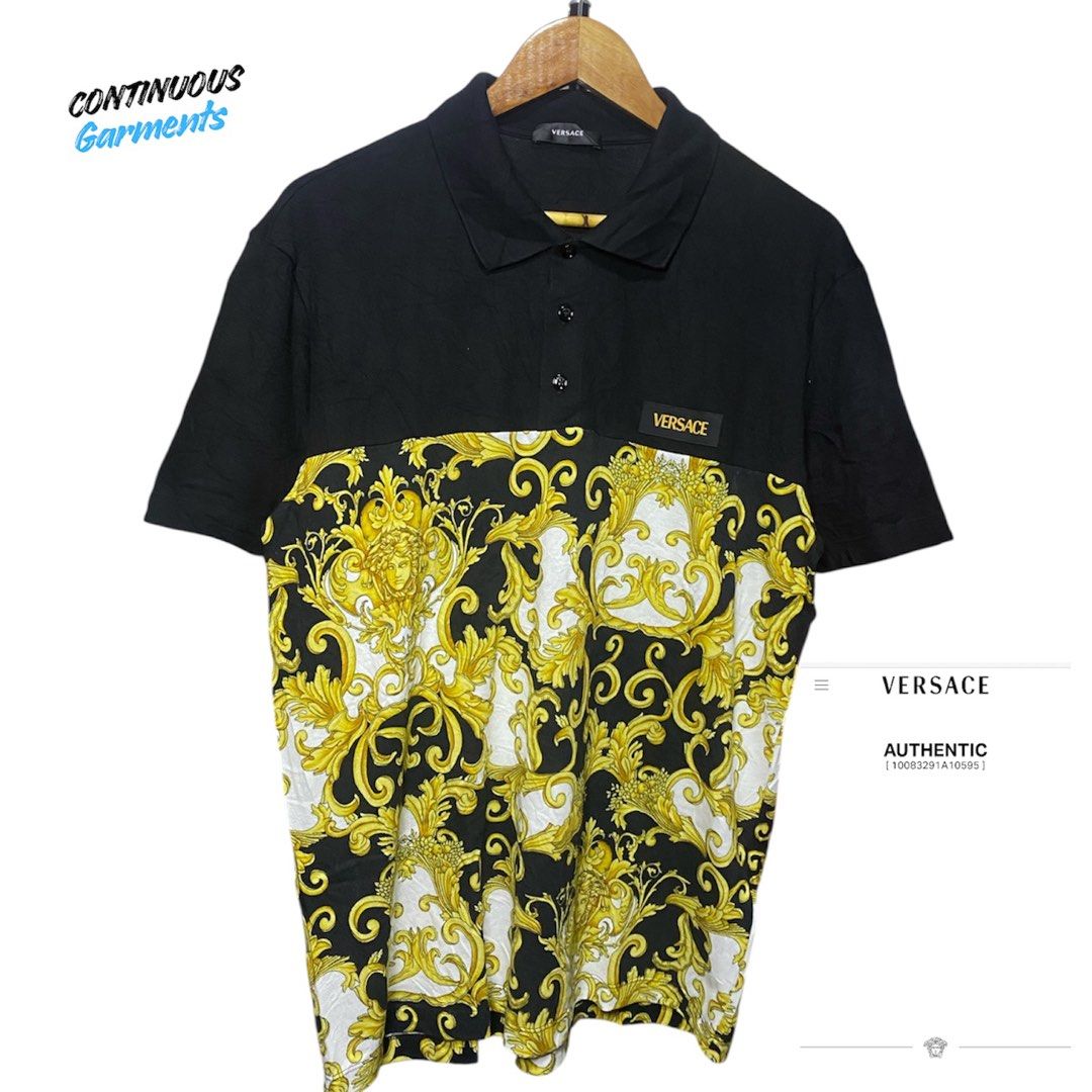 VERSACE polo shirt (Category: Tshirts & Polo Shirts ) located in Cagayan de Oro. Submitted by continuous.garments (Listing ID 1469485318, Image 1). Description: Versace Mine: 5580 ( automatically yours + add shipping fee ) Authenticity Guaranteed✅ Scannable QR code ✅ Dimensions: 21 x 29 Best Fit: large Condition: as new Issue: none Comment “Mine” and message directly to the page for purchase. 📩.