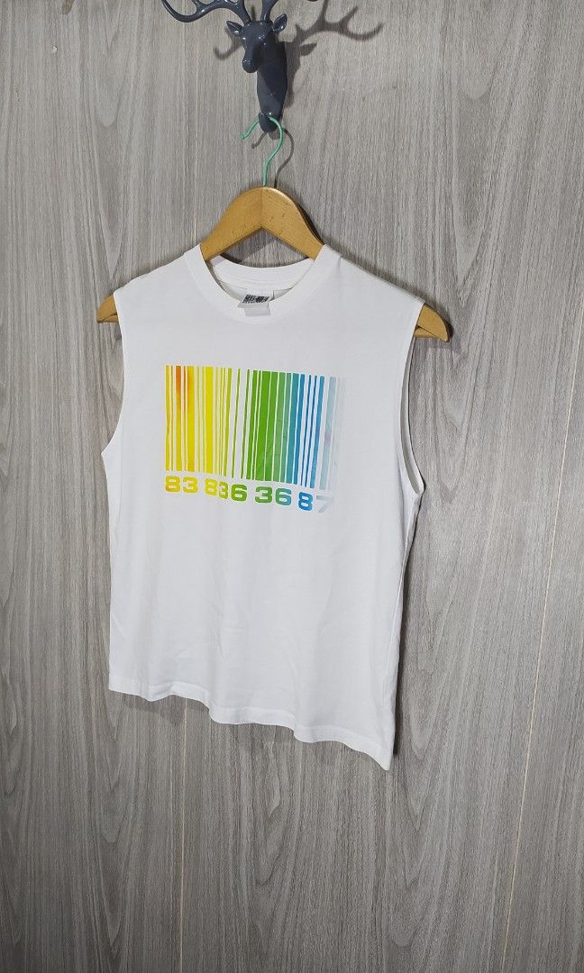 Vetements Rainbow Barcode Graphic (Category: Tshirts & Polo Shirts ) located in Naga. Submitted by secondspinv2 (Listing ID 1469559587, Image 2). Description: Vetements Rainbow Barcode Graphic ✅Size: 140 ✅Width: 17.5 ✅Length: 22.5 ✅Color Rate: 9.5/10 ✅No Issue ✅Need Wash ✅Location: Bicol Naga City, Camarines Sur ✅Courier: J&T Express/Flash Express ✅MOP: Gcash only.