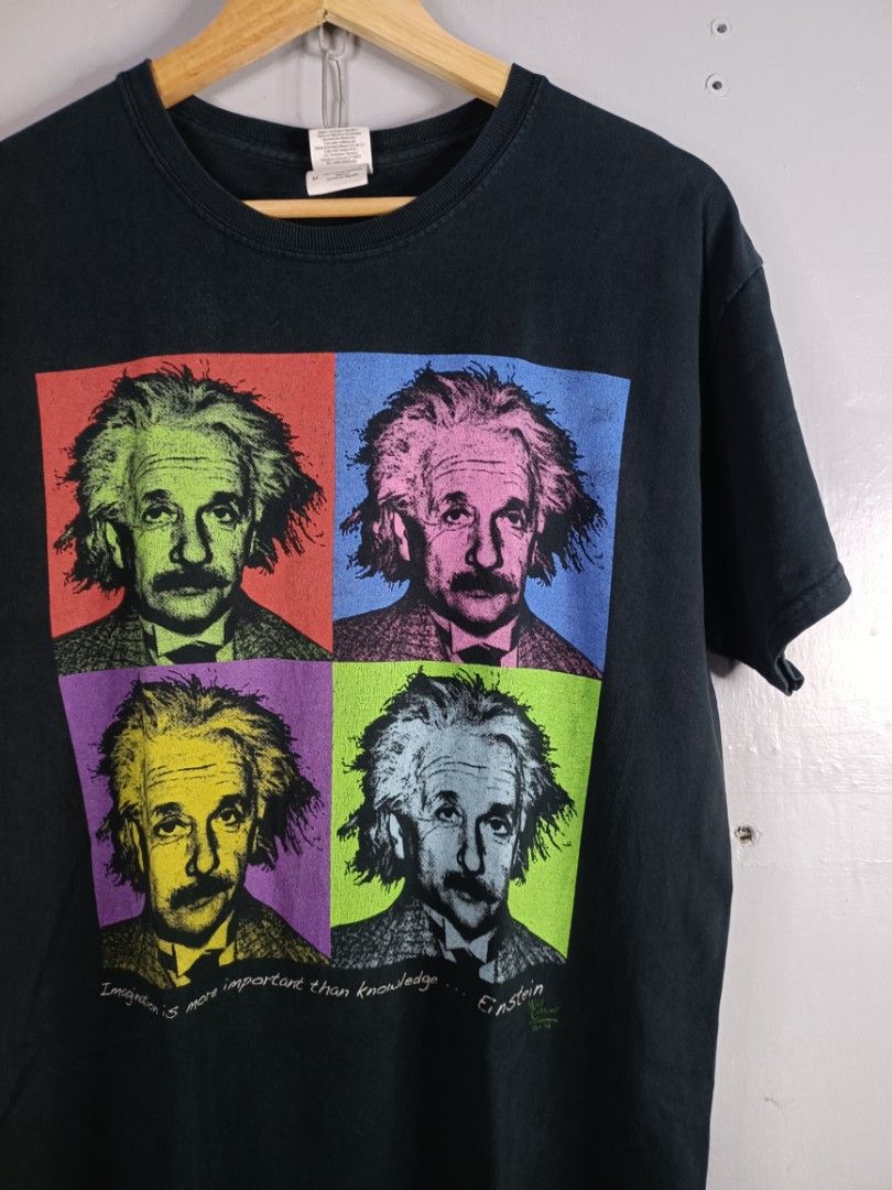 Vintage 00s Albert Einstein Pop Art Tee (Category: Tshirts & Polo Shirts ) located in Cabuyao City. Submitted by junkthreads.finds (Listing ID 1469511424, Image 2). Description: Tag: Gildan Dimes: 19.5x29 Issue(s): Paint stains, hairlines, and 1 pinhole Color may vary due to lightning..