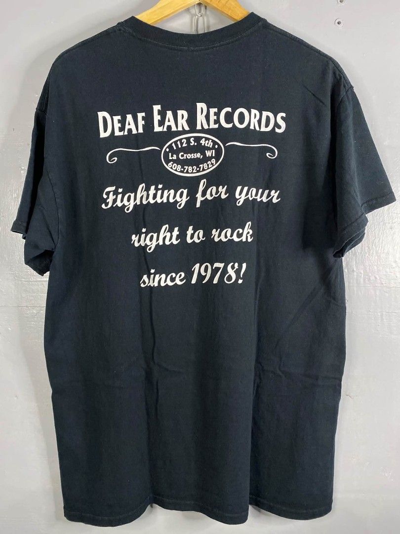 Vintage 00s Deaf Ear Records (Category: Tshirts & Polo Shirts ) located in Cabuyao City. Submitted by junkthreads.finds (Listing ID 1469512726, Image 2). Description: Tag: Missing Dimes: 21x29 Issue(s): Hairlines Color may vary due to lightning..