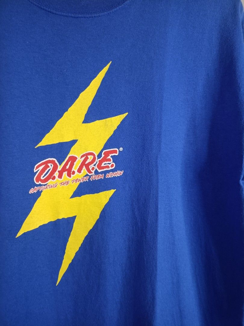 Vintage 90s Dare Tee (Category: Tshirts & Polo Shirts ) located in Cabuyao City. Submitted by junkthreads.finds (Listing ID 1469507757, Image 2). Description: Tag: Gildan Dimes: 20.5x28.5 Issue(s): Hairlines Color may vary due to lightning..