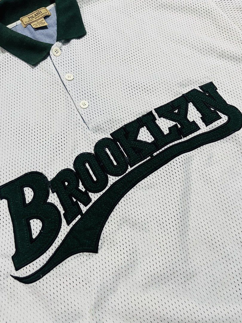Vintage Brooklyn Jersey Shirt (Category: Tshirts & Polo Shirts ) located in Navotas City. Submitted by y2kikaystuff (Listing ID 1469553738, Image 2). Description: Vintage Brooklyn Cropped Jersey Shirt Size Large(Boxy Cropped) Dimension: 23W 29.5L Issue: may restitch na part, nasa last pic. Hindi halata. Lalo na pagsuot Not ukay Personal item from Japan 450 only Pm me.