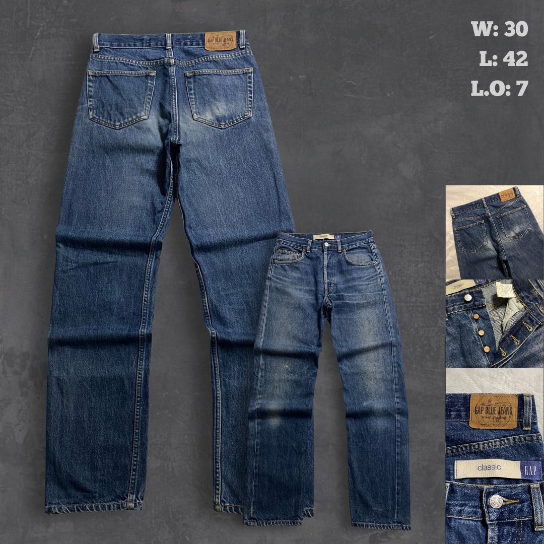 Vintage Gap Classic Button Fly Denim Jeans (Category: Jeans) located in Rizal. Submitted by van.b (Listing ID 1469527564, Image 1). Description: Gap Classic Button Fly Denim Jeans W: 30” L: 42” L.O: 7” ₱449 + shipping fee Button-fly closure Issue(s): Very minimal distressing Color Rate: 9.8 We are not affiliated or associated with any of the brands featured. All trademarks and copyrights belong to their respective owners. .