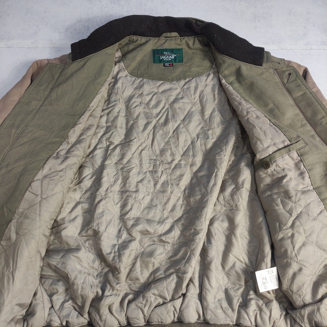 Vintage Jaguar Bomber Jacket (Category: Coats, Jackets and Outerwear) located in Bulacan. Submitted by thriftlockerph (Listing ID 1469545020, Image 3). Description: Size: M Dimension: 25L 23W Condition: 8/10 Issue: burn mark, stains, lints.