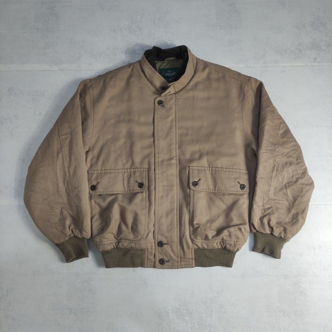 Vintage Jaguar Bomber Jacket (Category: Coats, Jackets and Outerwear) located in Bulacan. Submitted by thriftlockerph (Listing ID 1469545020, Image 1). Description: Size: M Dimension: 25L 23W Condition: 8/10 Issue: burn mark, stains, lints.
