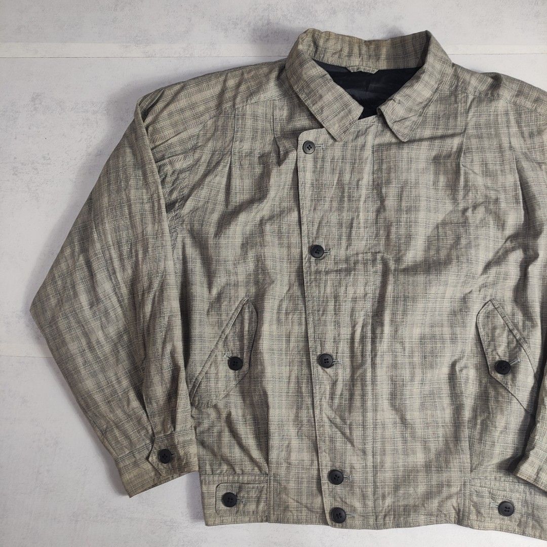 Vintage Lucasini Asymmetrical Bomber Jacket (Category: Coats, Jackets and Outerwear) located in Bulacan. Submitted by thriftlockerph (Listing ID 1469550481, Image 2). Description: Lightweight Size: M Dimension: 24L 23W Condition: 9/10 Issue: stain.