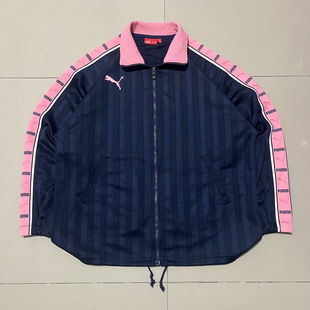 VINTAGE PUMA SHADOW STRIPE SIDE TAPE TRACK JACKET (Category: Coats, Jackets and Outerwear) located in Manila. Submitted by balanse (Listing ID 1469496470, Image 1). Description: SIZE: S-M ON TAG OVERSIZE L-XL FITTINGS DIMES: 24W X 29L EXCELLENT CONDITION. 9.9 HONEST COLOR RATE. ISSUE: C’PRINT SA BACK HIT.