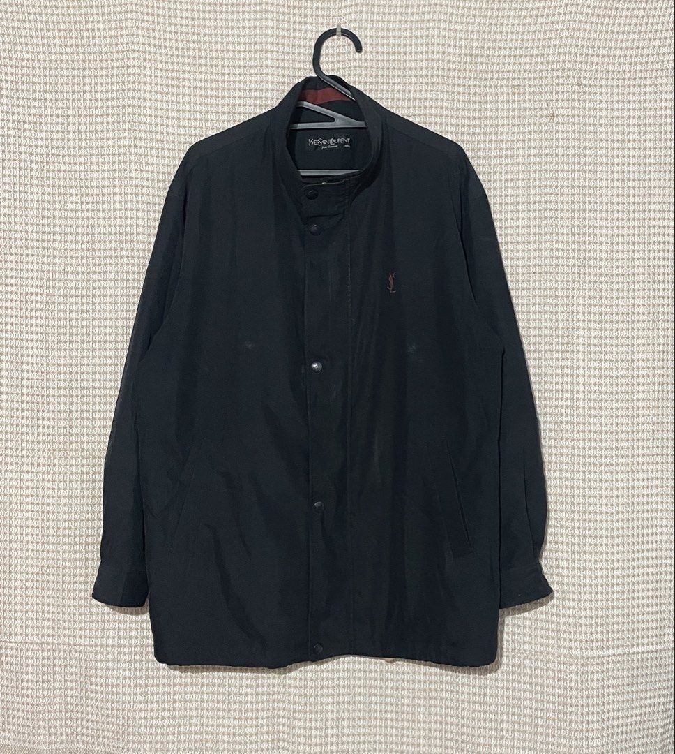 Vintage YSL Jacket (Category: Luxury Apparel) located in Liloy. Submitted by juan2thrift (Listing ID 1469520967, Image 1). Description: Vintage YSL Jacket Pour homme -100- Size L-XL Dimes - 23” x 30” Excellent Condition Issue - Zipper Pull Replaced.