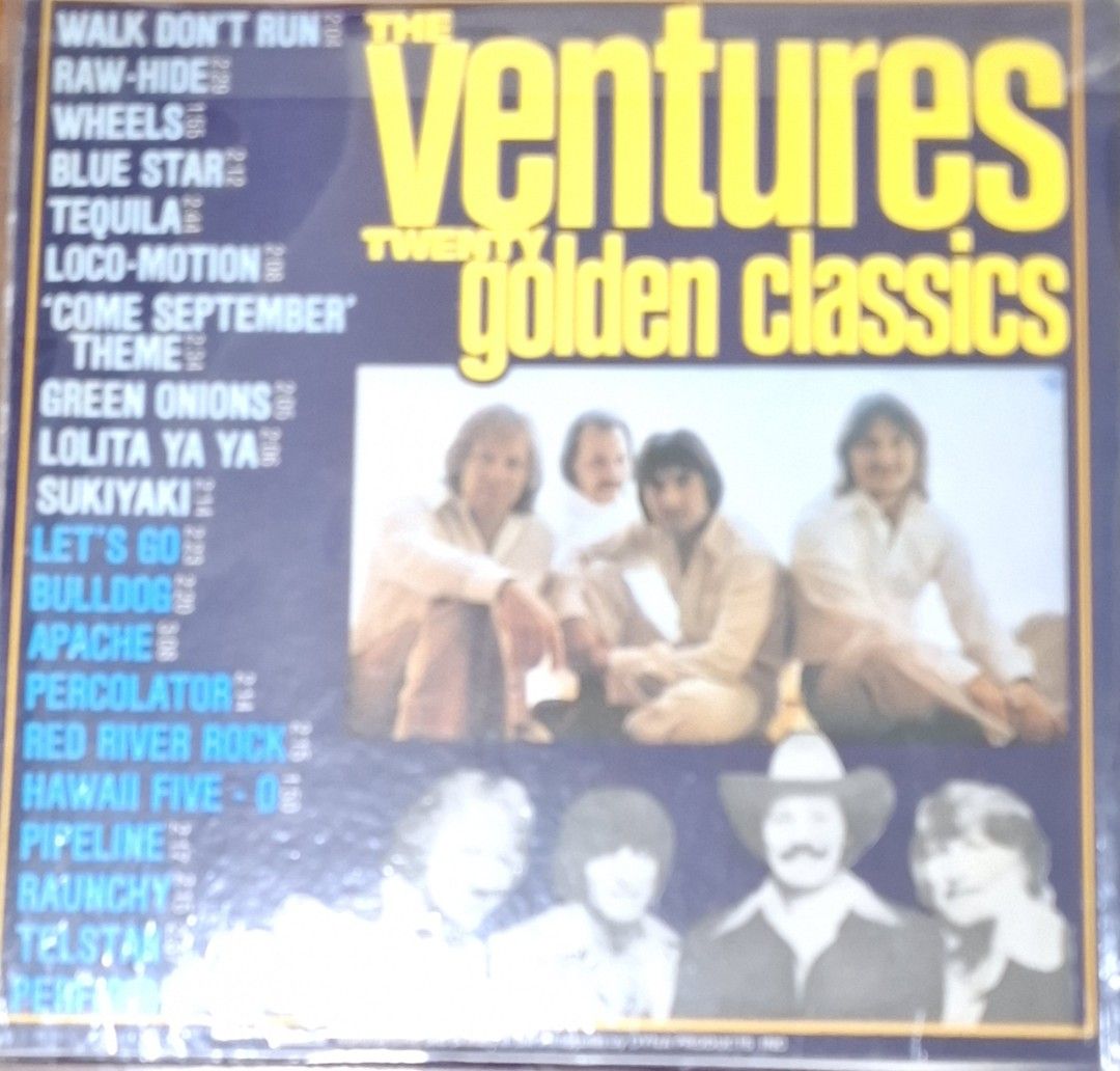 (Vinyl) The Ventures: Twenty Golden Classics (Category: Vinyls) located in Makati City. Submitted by decluttermp (Listing ID 1469401007, Image 2). Description: - Condition: Excellent - Local press - Tracks: 20 songs including Hawaii Five-O, Walk Don't Run, Pipeline, and Telstar - With plastic sleeve.