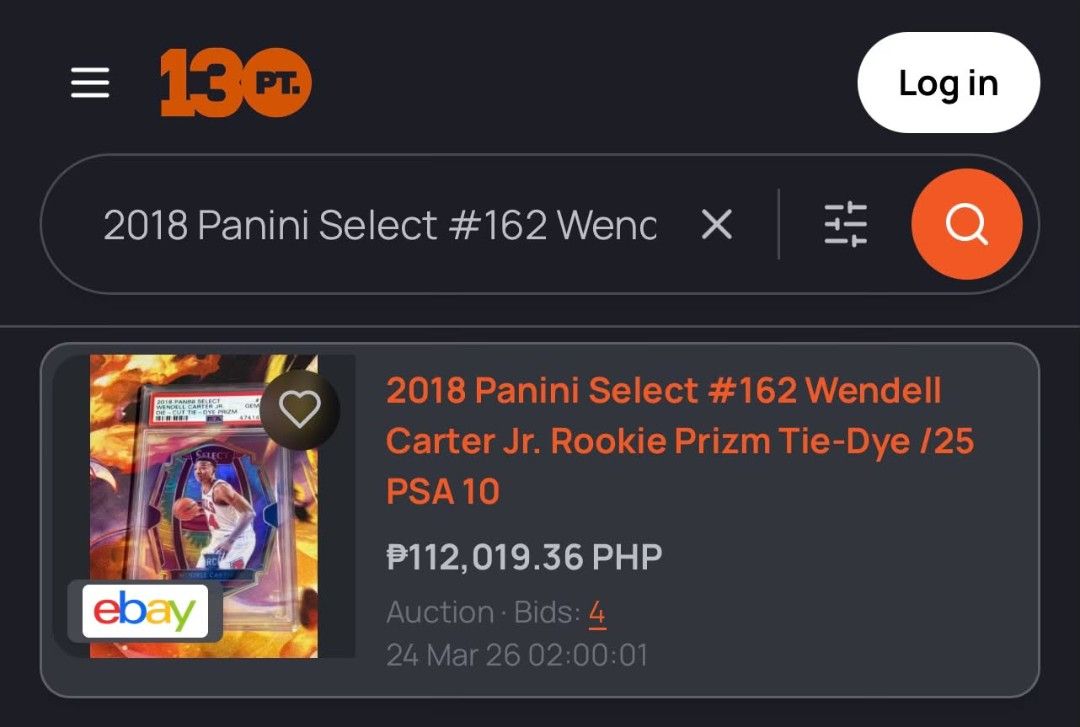 Wendell Carter NBA Cards (Category: Vintage Collectibles) located in Marikina City. Submitted by baransandee26 (Listing ID 1469570459, Image 3). Description: ₱12k only or your best offer 2018-19 WENDELL CARTER JR. PANINI SELECT DIE-CUT TIE-DYE PRIZMS 25/25 PSA GEM MINT 10 eBay 1 of 1 Last Printed PSA Population 5 pcs. only 130point eBay, Sports Card Investor, Sports Cards Pro Last Sold were all Attached 💯💯💯 Card is onhand and ready to ship any