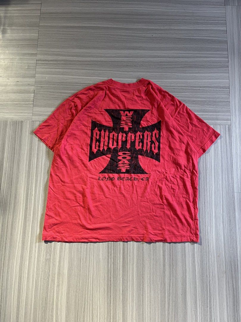 West coast choppers (Category: Tshirts & Polo Shirts ) located in Manila. Submitted by 3715street (Listing ID 1469454542, Image 1). Description: West coast choppers No tags W26.5xL29 Excellent condition Color rate 9.5/10 issue:hairline cracks,distress,need wash PRICE:1,200FREESHIP💸.
