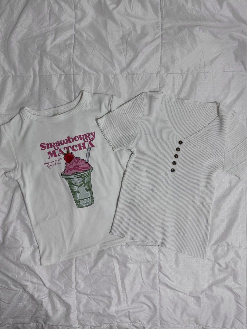 WHITE TOPS BUNDLE (Category: Shirts) located in Baler. Submitted by pia_preloved_thrifted (Listing ID 1469520088, Image 1). Description: Both used once only S-M MOD: JNT/ORANGE APP CO MOP: GCASH LOC: AURORA PROVINCE.