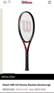 [OOS] Wilson Clash V3 100L Neon Pink Grip 2, Sports Equipment, Sports ...